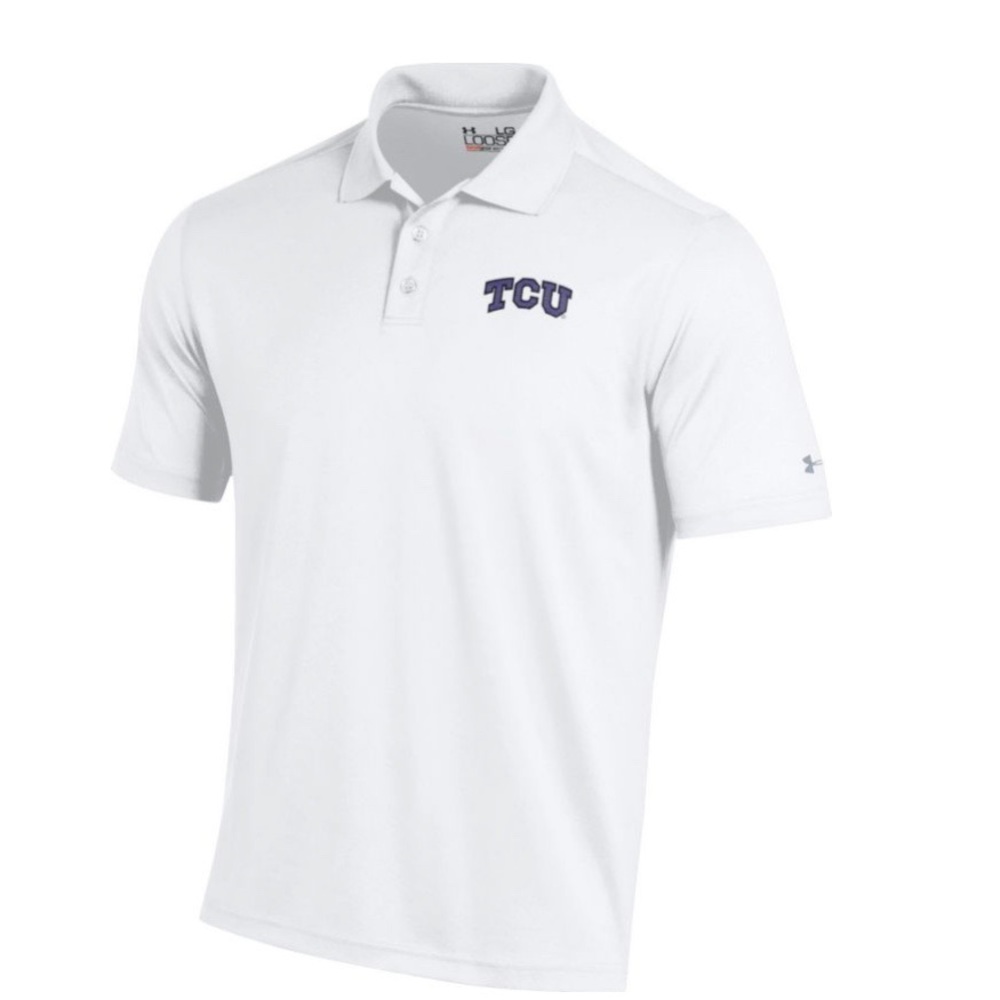NWT TCU Horned Frogs golf shirt L under Armour
